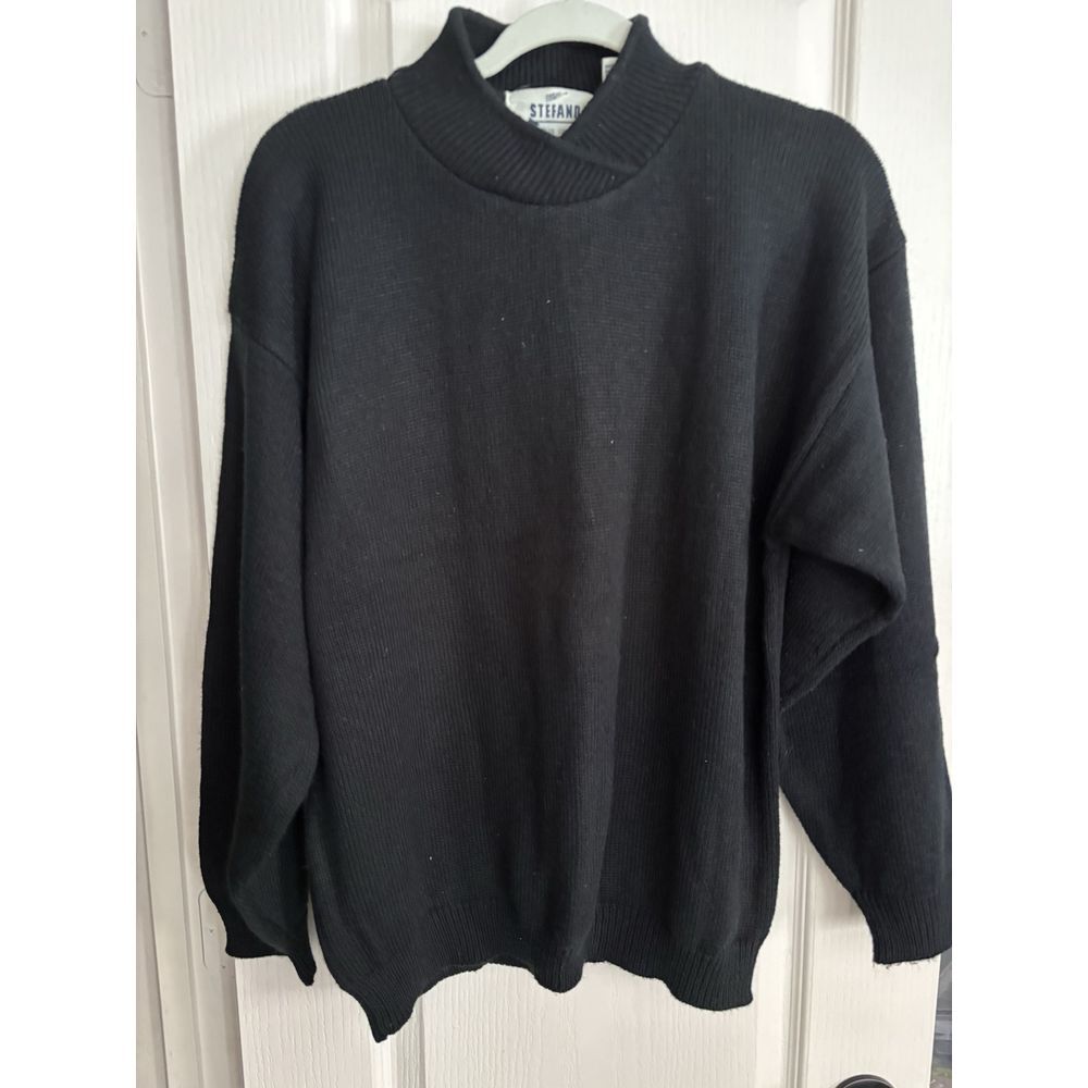 Vintage 90s Stefano Knit Sweater Women's Size 20W/40 (2X) Black 100% Acrylic